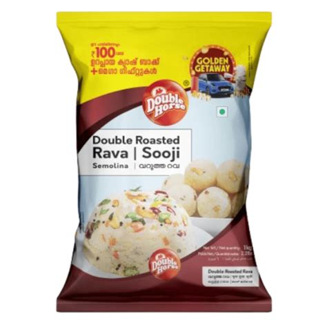 Double Horse Double Roasted Rava 1 kg | Sooji Uppma Rava |Wheat Sooji ...