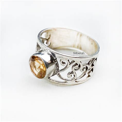 Citrine Filigree Silver Ring – SILBERUH
