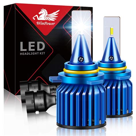 WinPower 9012 HIR2 LED Headlight Bulbs High Brightness 10400lm 6000K ...