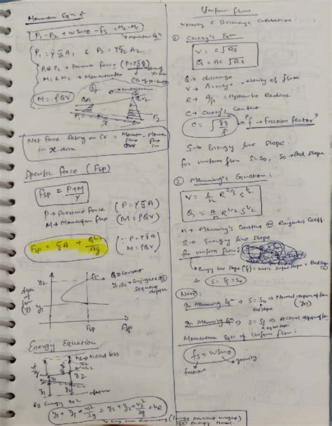 Ocf - Short Notes on Momentum Flow and Discharge Calculations - Studocu