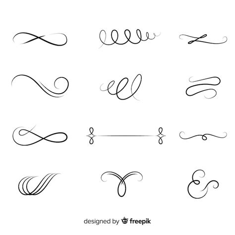 Calligraphic wedding ornament collection | Premium Vector