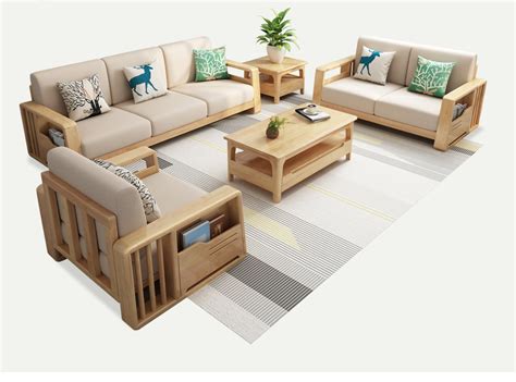 北欧实木沙发组合现代简约小户型原木沙发furniture客厅家具套装-阿里巴巴