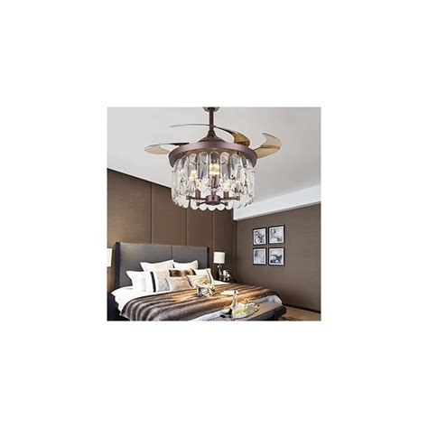 Buy QHRAY 42 Crystal Ceiling Fans Indoor with Lights, Modern ...