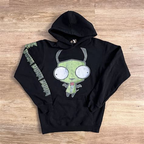 Vtg Mighty Fine Invader Zim Gir Hoodie Sweater Sz XS … - Gem