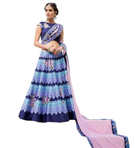 Buy DivyaEmporio Women's Unstitched Silk Emboridered Lehenga Choli at ...