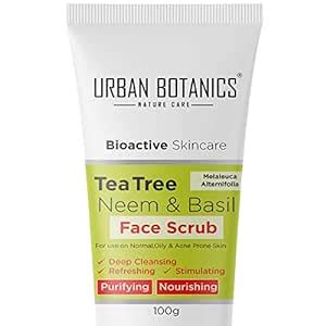 Buy UrbanBotanics Tea Tree, Neem & Basil Face Scrub For Women & Men ...
