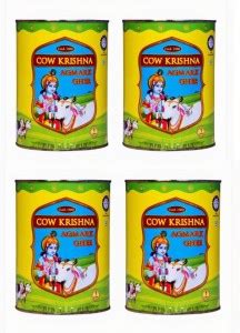Cow Krishna Agmark Ghee-Pure Cow Ghee 1 LTR (Pack of 4) Ghee Tin Price ...