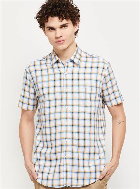 Buy Men Checked Regular Fit Half Sleeves Casual Shirt Online at just Rs ...