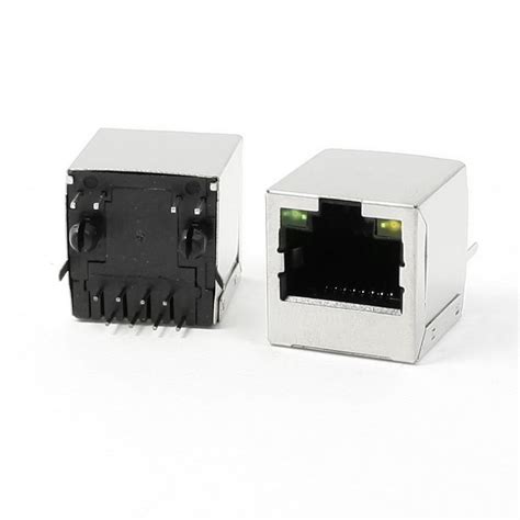 5Pcs RJ45 8P8C PCB Jacks 2 LED Vertical Mount Connectors Ethernet ...