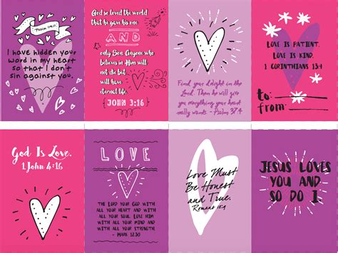 14 printable bible verse cards for kids on valentine s day live well ...