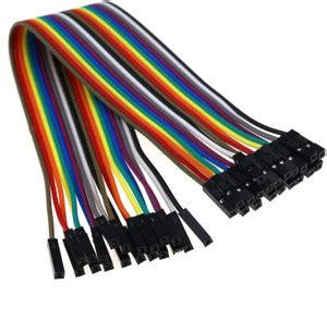 EJ LEDs FEMALE- FEMALE BREADBOARD Jumper Wire 1- Pin Dual Wire- 40 pcs ...