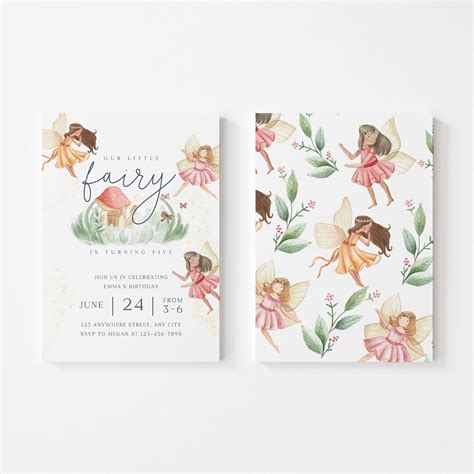 Fairy First Birthday Invitation Printable Fairy Invitation - Whimsical First Birthday, Printable ...