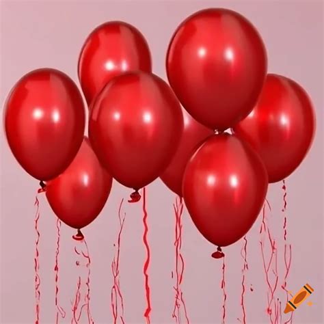 Red balloons floating in the sky on Craiyon