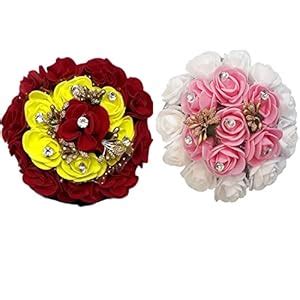 Maahal™ Artificial flower Bun Juda Maker Velvet Flower Gajra (Pack-02 ...