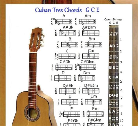 Buy CUBAN TRES CHORDS CHART GCE & NOTE LOCATOR - SMALL CHART Online at ...