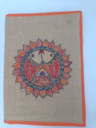 Madhubani Art Jute Bag File Folder, Small, Hand Painted Indian ...