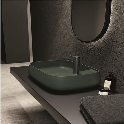 Lavabo, vasque à poser NUR 60x40cm Jaune brillant Sans Bonde Sans ...