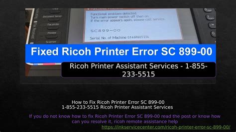 Image result for Ricoh Printer Code Error SC 865 01