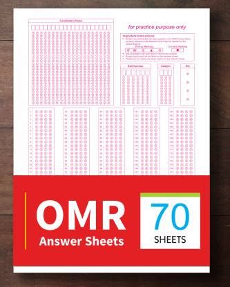 OMR Sheets For Practice NEET 2024, 200 MCQ - Pack Of 70 Loose Sheets ...