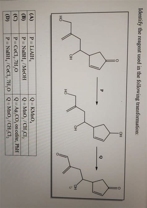 Identify the reagent used in the following transformation ...