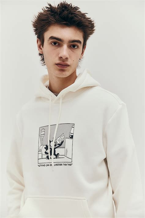 Regular Fit Hoodie - White/Felix the Cat - Men | H&M IN