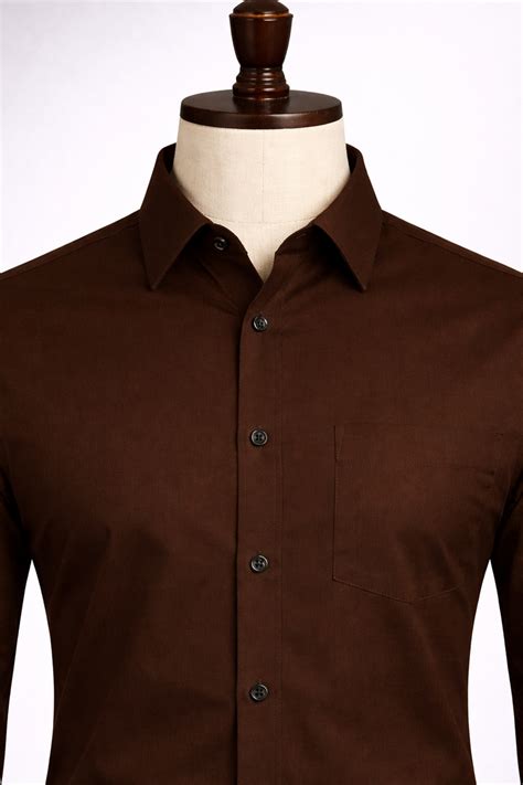 Coffee Brown Color Super Soft Premium Cotton Mandarin Shirt – Systado