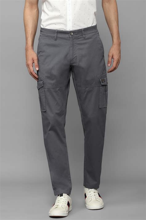 Buy Men Grey Slim Fit Solid Flat Front Casual Cargos Online - 901736 ...