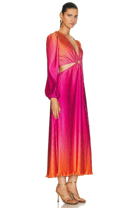 SIMKHAI Jaelyn Cut Out Maxi Dress in Tangerine Ombre | FWRD