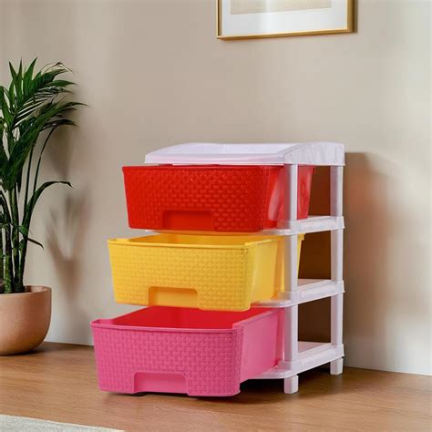 Kuber Industries 3-Tier Collapsible Multipurpose Plastic Drawers ...