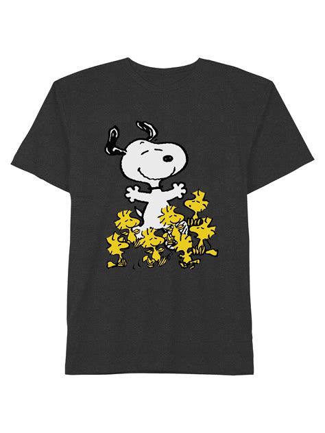 Happy Snoopy Peanuts Men's and Big Men's Graphic T-Shirt - Walmart.com