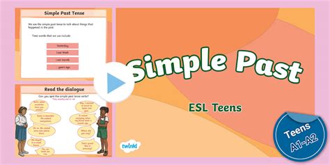 ESL Simple Past Tense PPT [Teens, A1-A2] (teacher made)