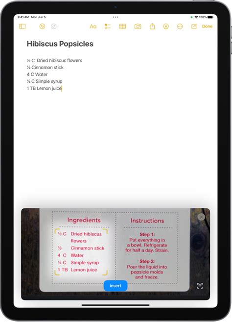 Scan text and documents in Notes using the iPad camera - Apple Support (IN)