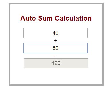 Image result for JavaScript Auto Calculate Sum