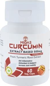 Midas Curcumin Joint Pain Reliever from Turmeric Root Extract 500mg ...