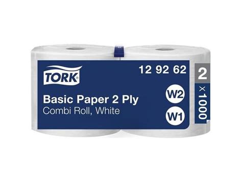Tork - Bobine d'essuyage industriel Basic 2 plis - Blanc - 340m - Usage ...