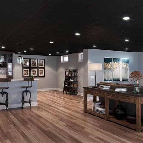 basement ideas with black ceiling