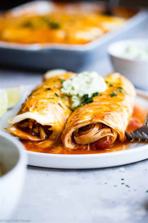 Healthy Low Carb Chicken Enchilada Recipe | Food Faith Fitness