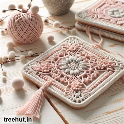 Macramé Coasters patterns and how to make them, Macramé Ideas