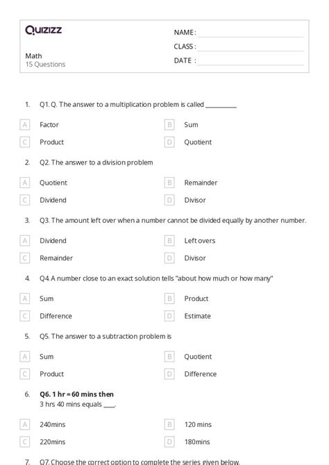 50+ Money Math worksheets for 5th Class on Quizizz | Free & Printable