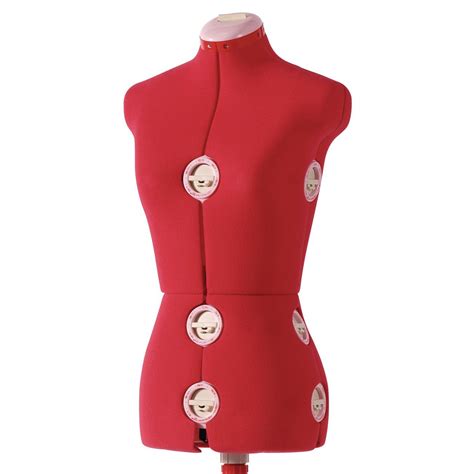SINGER 12-Dial Fabric-Backed Large Adjustable Dress Form, Red ...