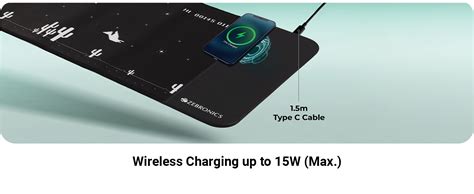 ZEBRONICS Blaze C, Gaming Mouse Pad, with 15W Fast Wireless Charging ...