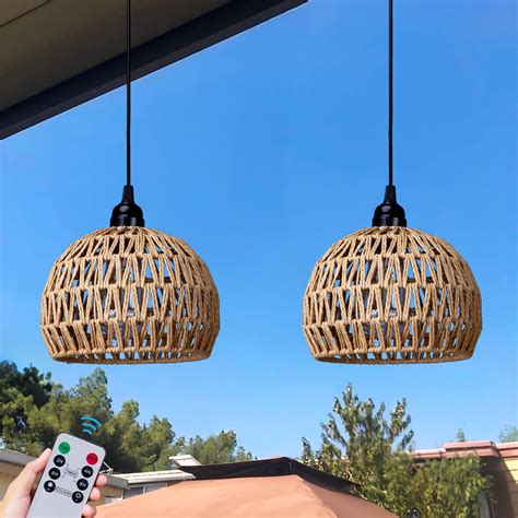 Battery Operated Hanging Pendant light, Battery Outdoor Chandelier ...