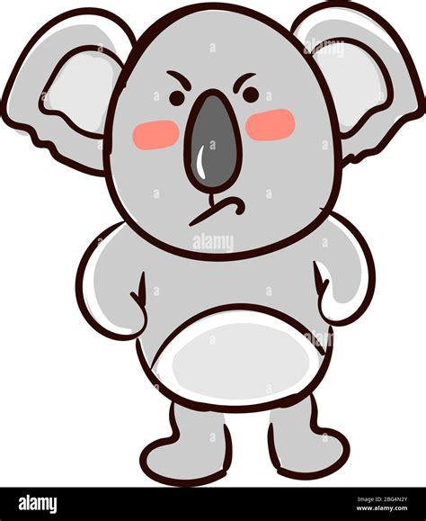 Angry koala, illustration, vector on white background Stock Vector ...
