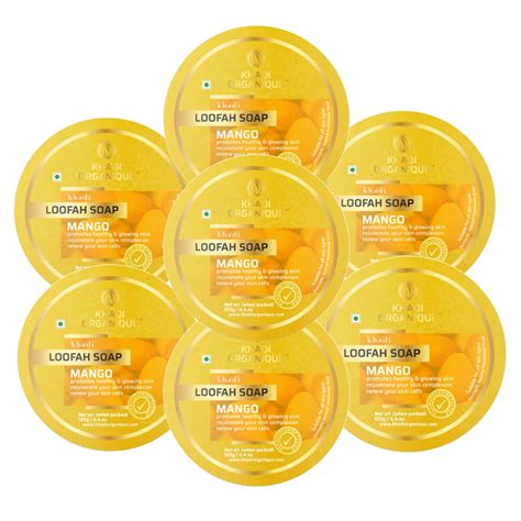 Khadi Organique Natural Herbal Mango Loofah Soap Pack of 7 : Amazon.in ...