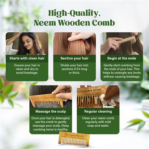 Neem Wooden Comb - Best Wooden Comb for Hair Growth & Scalp Health ...