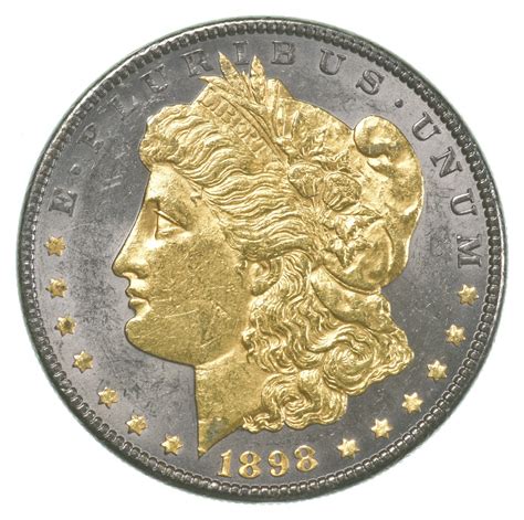 1898 Morgan Silver Dollar 24K Gold Overlay | Property Room