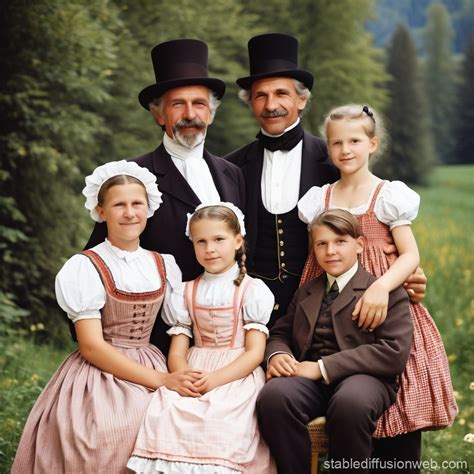Traditional Austrian Family Portrait | Stable Diffusion Online