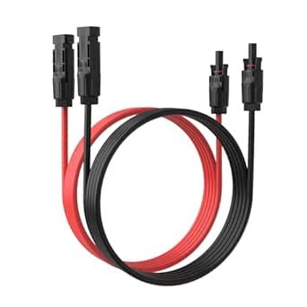 ELFCULB Solar Panel Extension Cable - 1Pair 12AWG 10FT Solar Extension ...