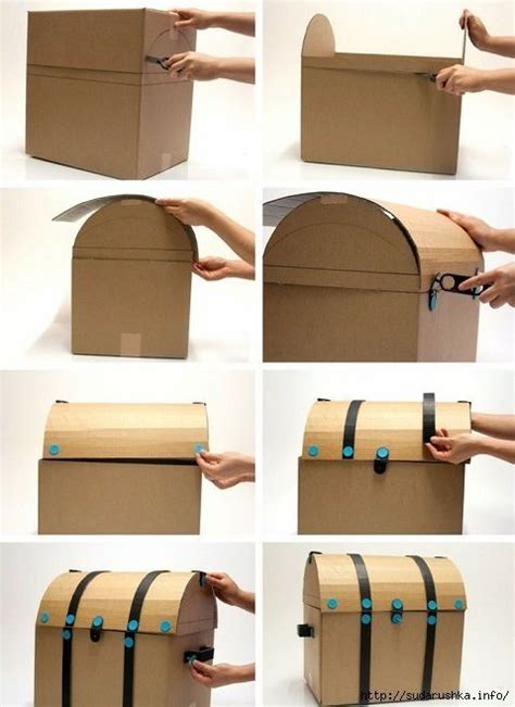 Как сделать сундучок для рукоделия мк (With images) | Diy cardboard ...