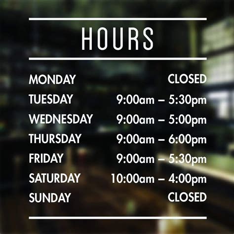 Buy opening hours sign opening times sign for shop window sticker open ...
